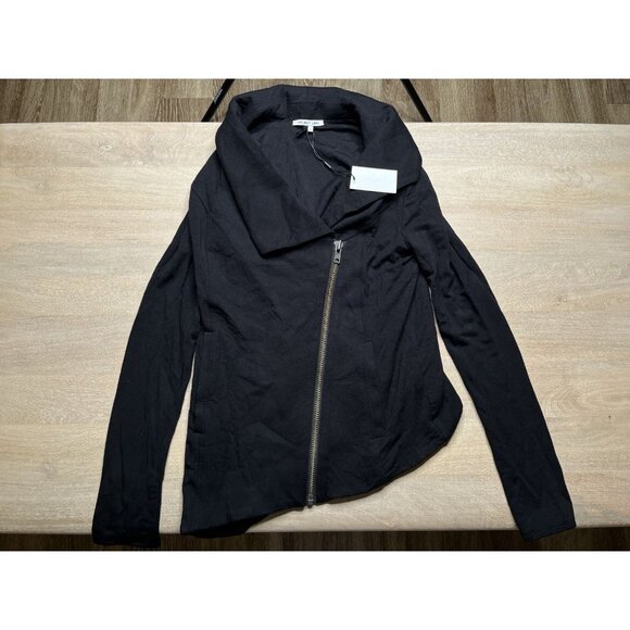 Helmut Lang NWT Villous Funnel Neck Zip Front Jacket Black Size Small - Picture 2 of 7